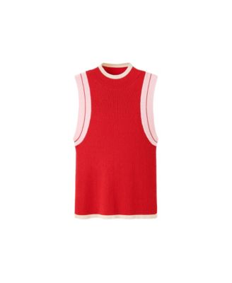 Women's Contrasting Trim Ribbed Tank Top
