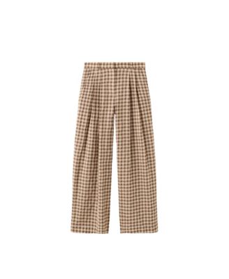 Women's Gingham Straight-Leg Mid-Rise Pants