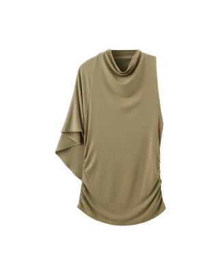 Women's Cowl Neck Asymmetrical Blouse