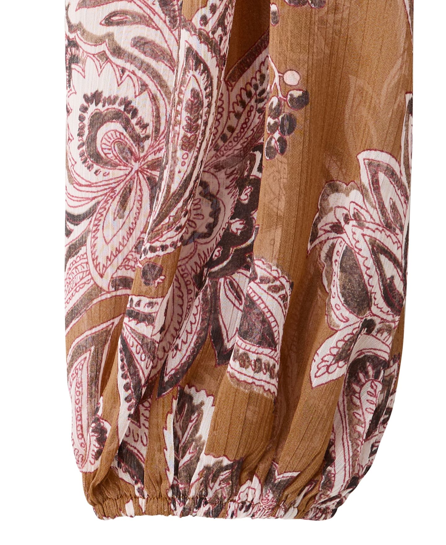 Женская блузка Mango Floral-Print Bow Puffed-Sleeve, цвет: Коричневый — фото 6