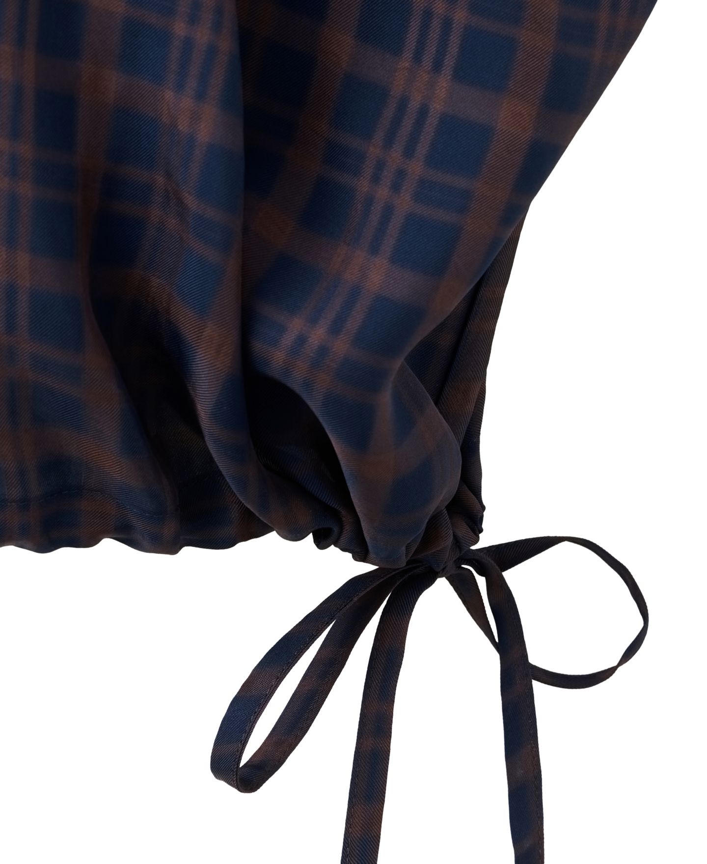 Женская блузка Mango Plaid Gathered Sleeveless, цвет: Синий — фото 5
