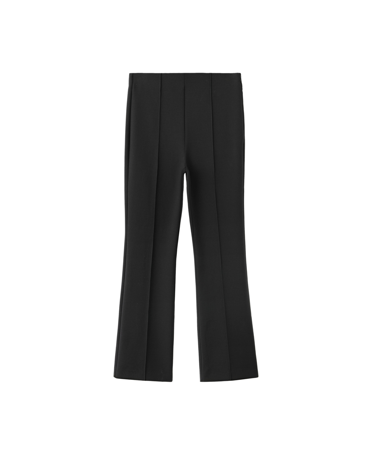 Mango Women's High-Rise Straight-Leg Seam-Detail Pants - Black