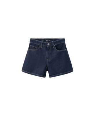 Women's Straight-Fit Mid-Rise Denim Shorts, 4" Inseam