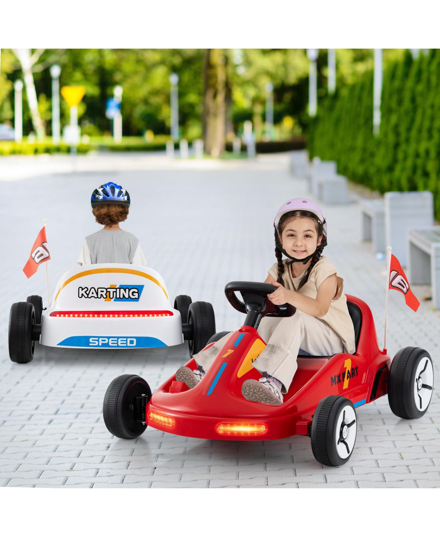 Детская игрушка Mecale Kids 12V Electric Go-Kart with Remote Control and Music — фото 2