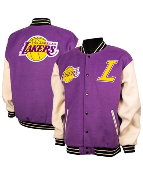 Куртка FISLL Purple/Cream Los Angeles Lakers Full-Snap Varsity