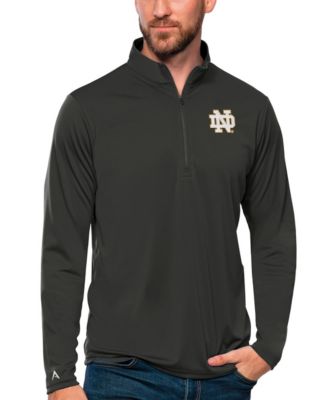 Men's Charcoal Notre Dame Fighting Irish Tribute Quarter-Zip Top