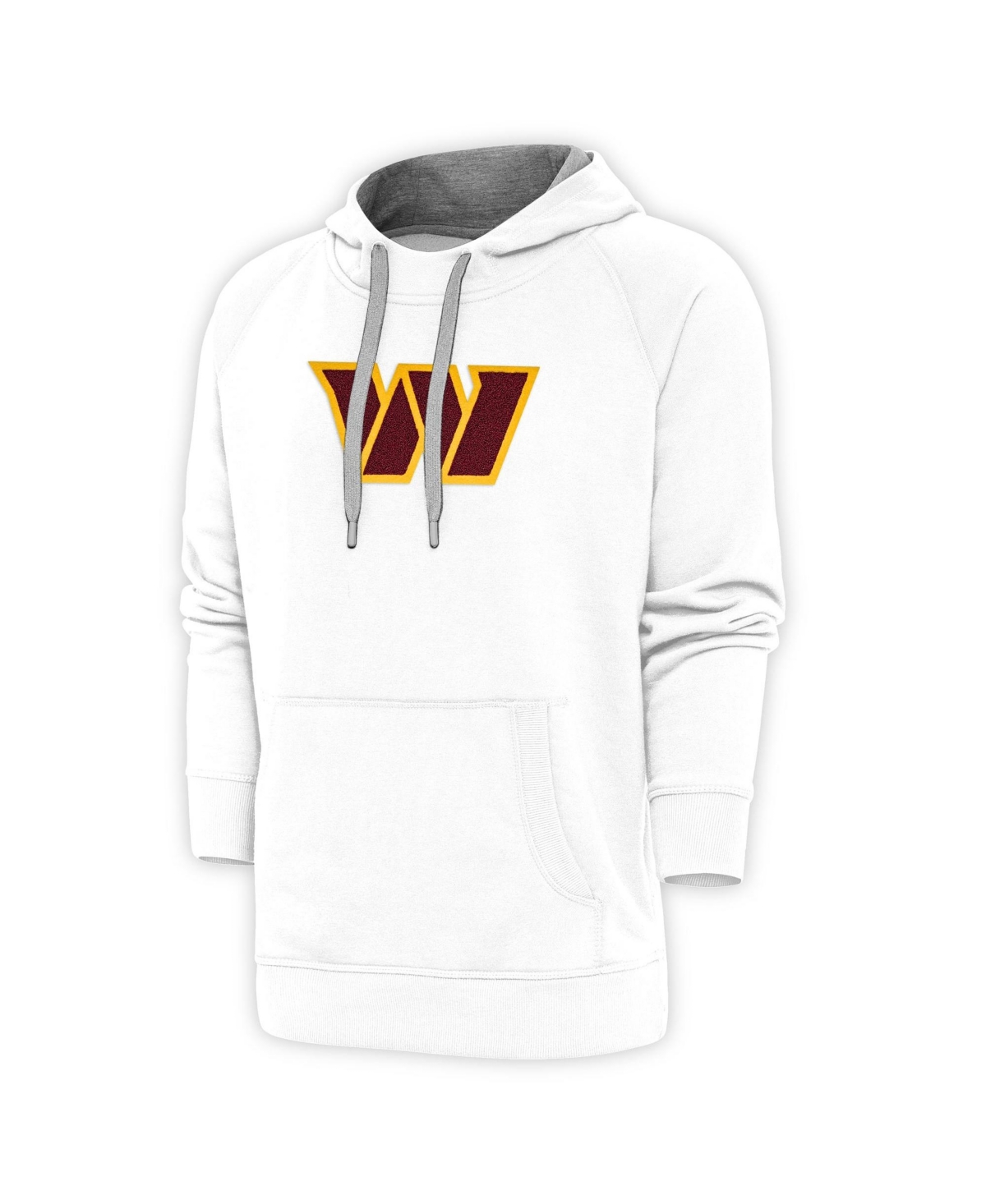 Antigua Men's White Washington Commanders Victory Chenille Pullover Hoodie - White