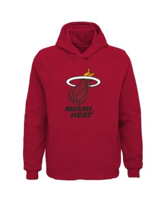 Big Boys' and Girls' Red Miami Heat Primary Logo Pullover Hoodie