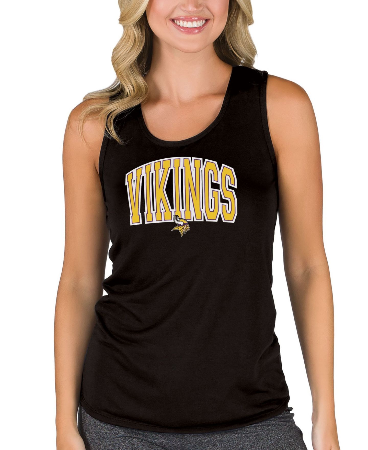 Женский топ Concepts Sport Black Minnesota Vikings Marathon Racer Back — фото 1