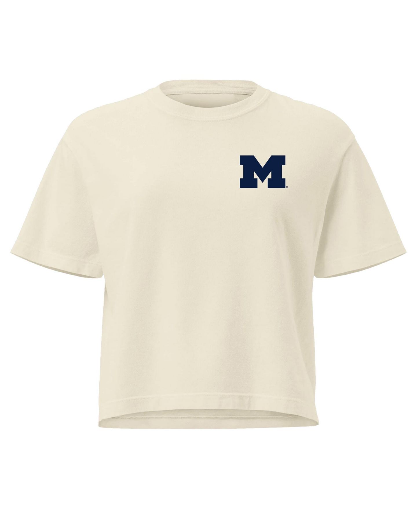 Женская футболка Comfort Colors Cream Michigan Wolverines Here For The Tailgate Cropped — фото 2