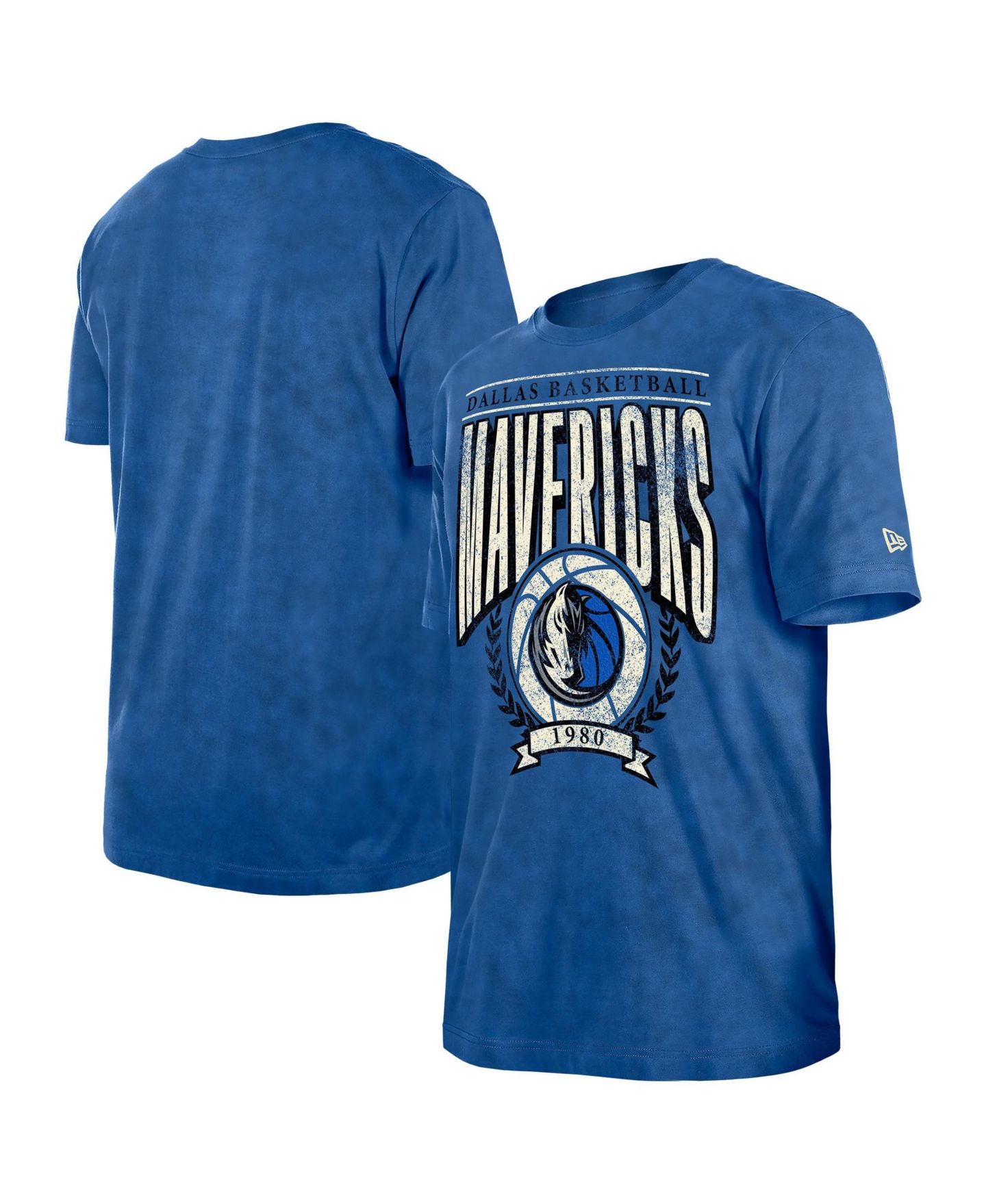 Мужская футболка New Era Blue Dallas Mavericks Throwback Vintage Boxy Mineral Wash — фото 1