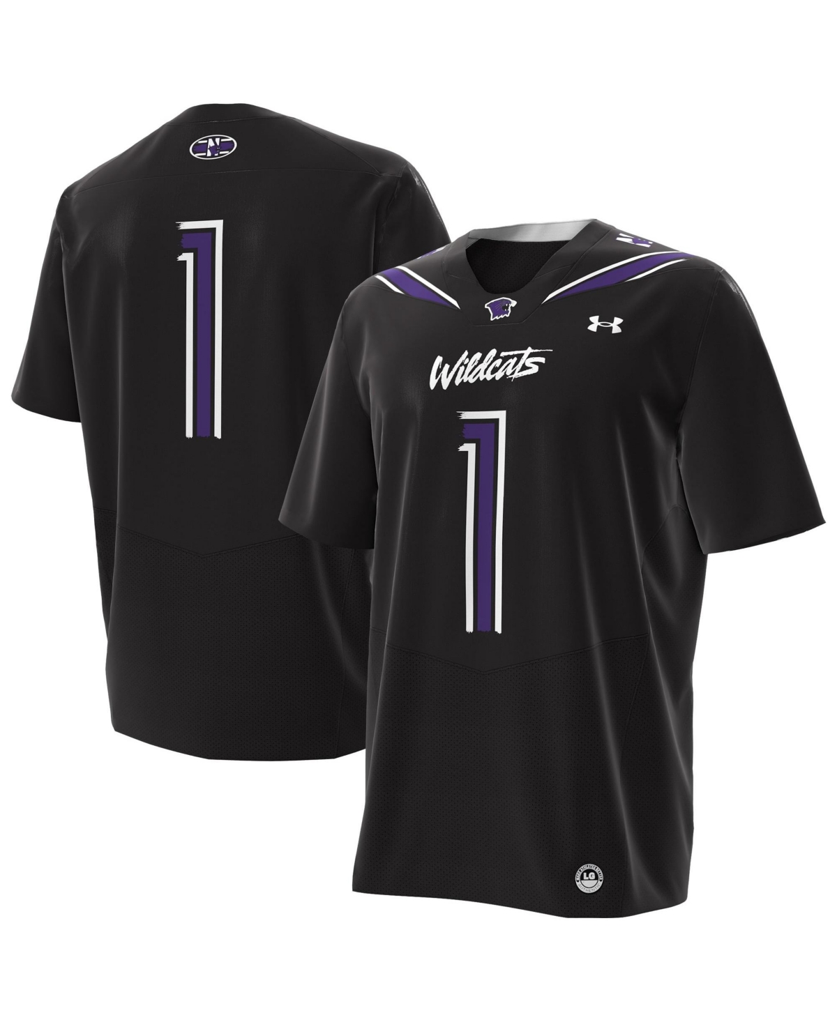 Under Armour Men's 1 Black Northwestern Wildcats Alternate Replica Football Jersey - Black