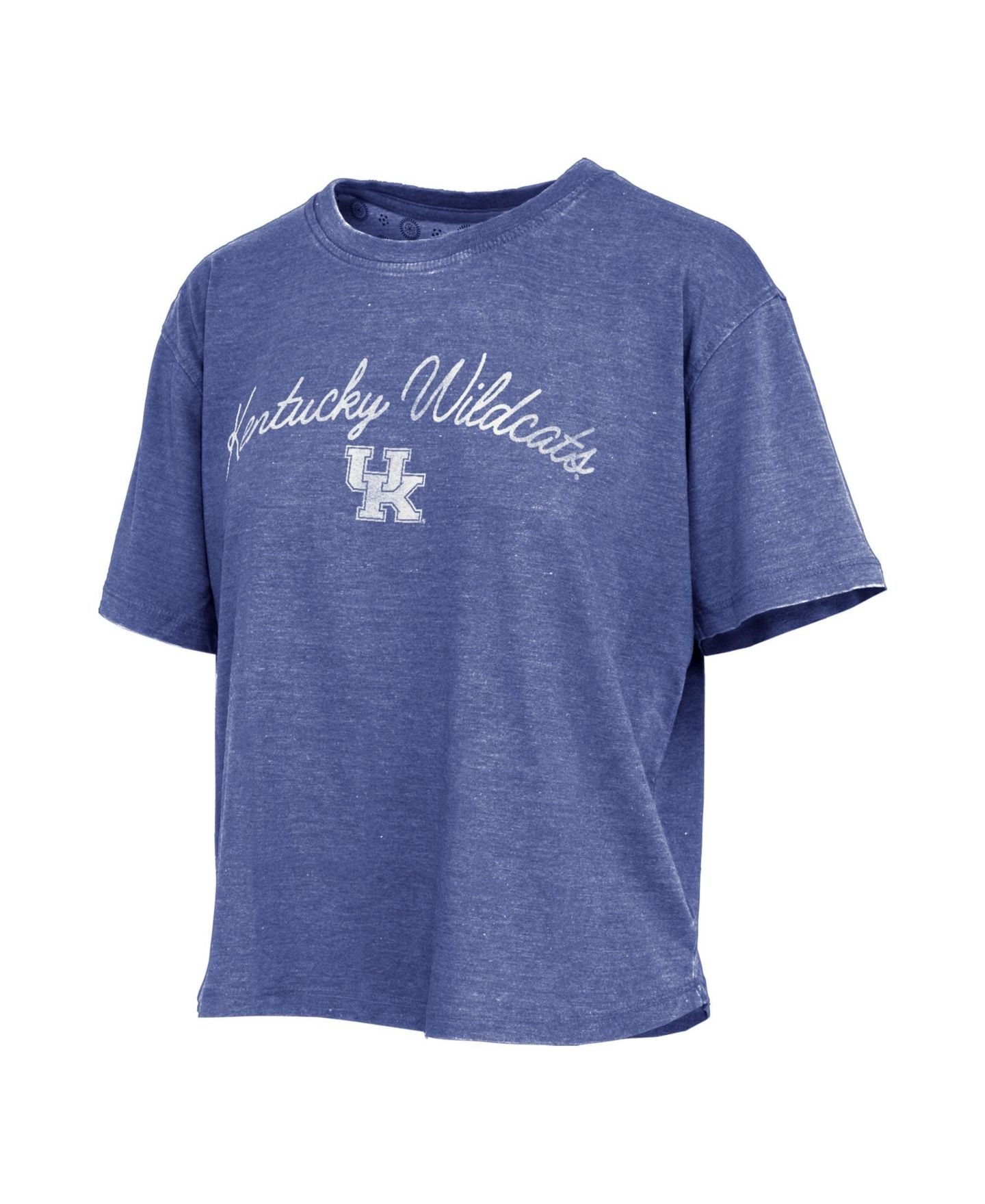 Женская футболка Pressbox Royal Kentucky Wildcats Vintage Waist Length Script Over Logo — фото 2