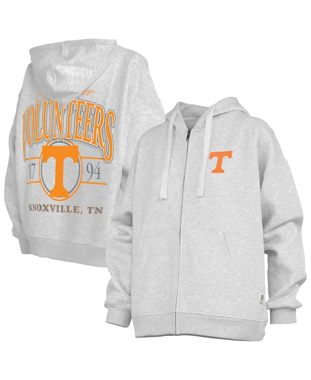 Pressbox Women's Heather Gray Tennessee Volunteers Janise Full-Zip Hoodie - Heather Gray