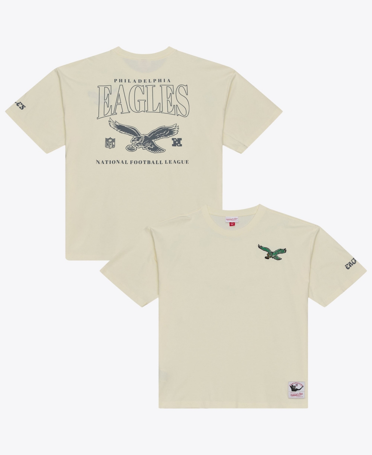 Mitchell & Ness Men's Mitchell Ness Cream Philadelphia Eagles Oversized Heritage Hues T-Shirt - Cream
