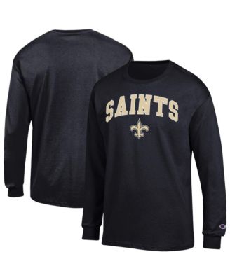 Men's Black New Orleans Saints Arch Over Logo Long-Sleeve T-Shirt