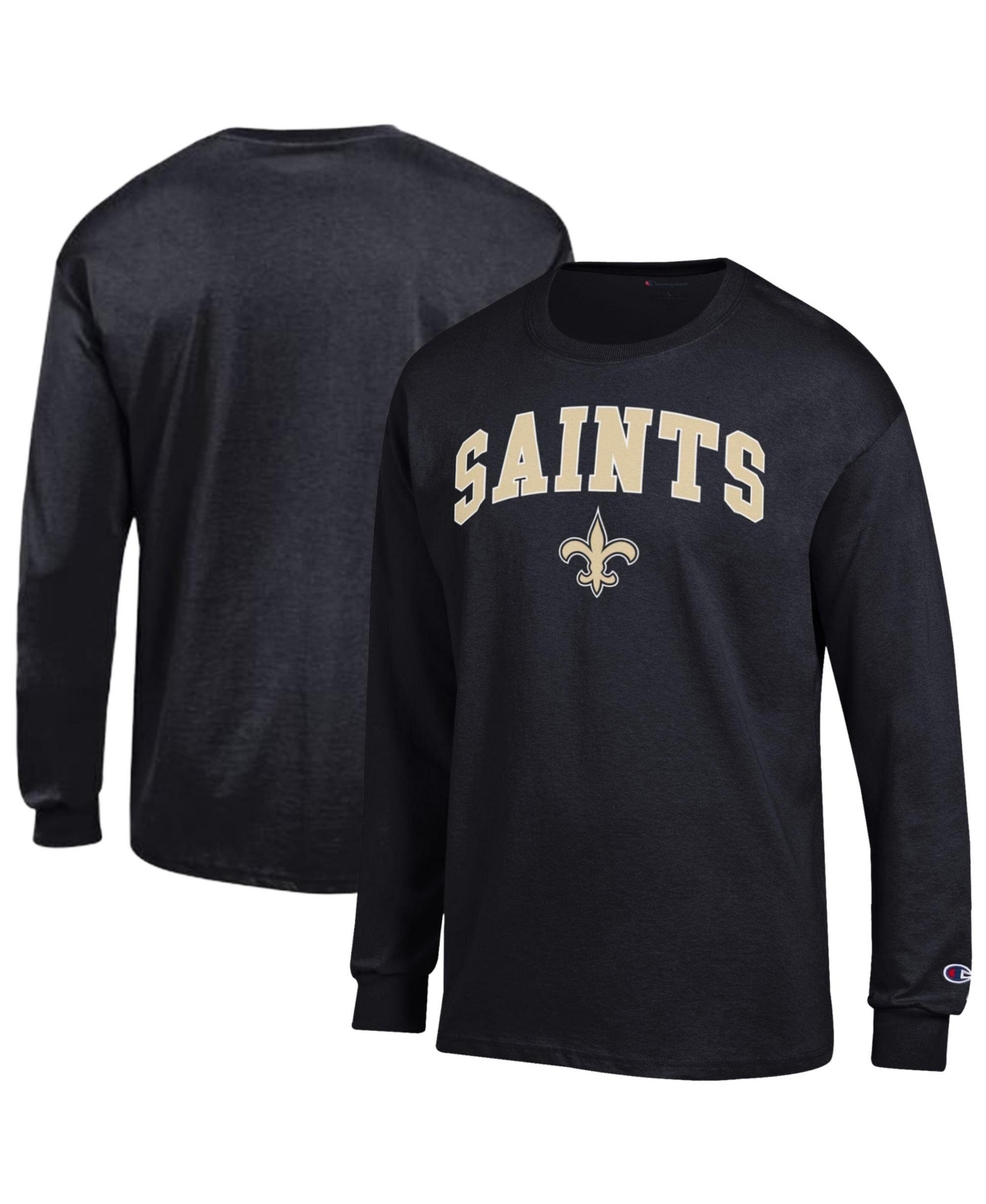 Champion Men's Black New Orleans Saints Arch Over Logo Long-Sleeve T-Shirt - Black