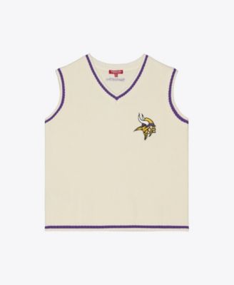 Women's Cream Minnesota Vikings Retro Roots V-Neck Sweater Vest