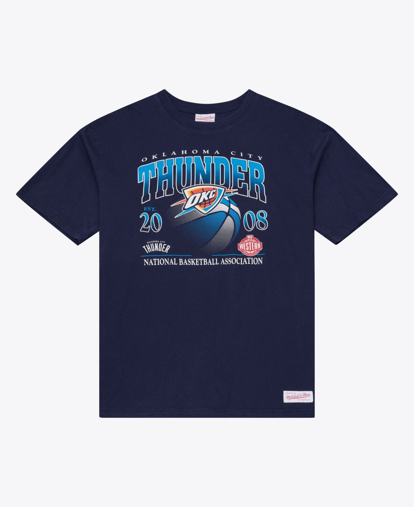 Мужская футболка Mitchell & Ness Navy Oklahoma City Thunder Core Graphic — фото 1