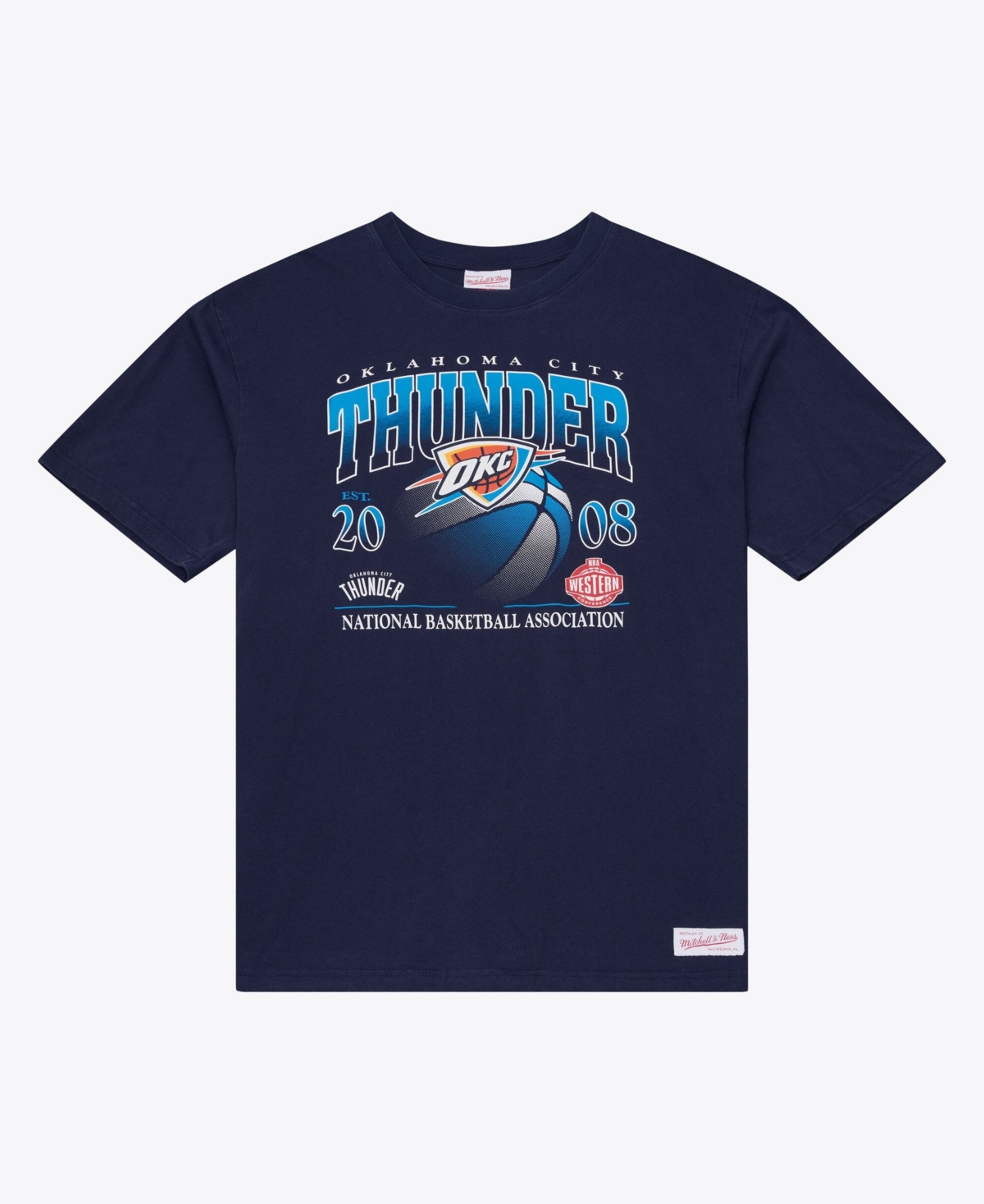 Mitchell & Ness Men's Navy Oklahoma City Thunder Core Graphic T-Shirt - Navy