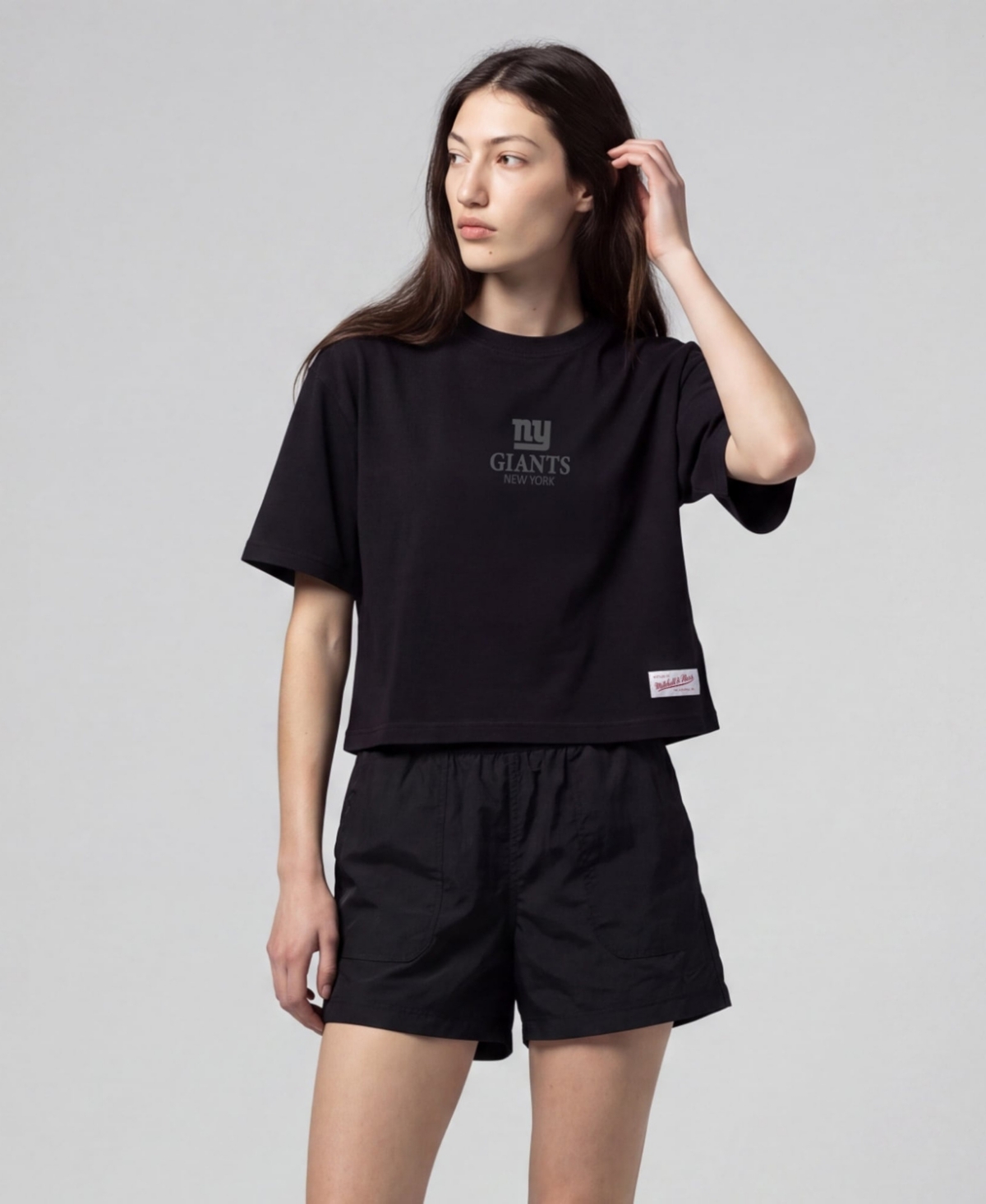 Mitchell & Ness Women's Mitchell Ness Royal Dallas Cowboys Core Essentials Micro Logo Boxy Crop T-Shirt - Black