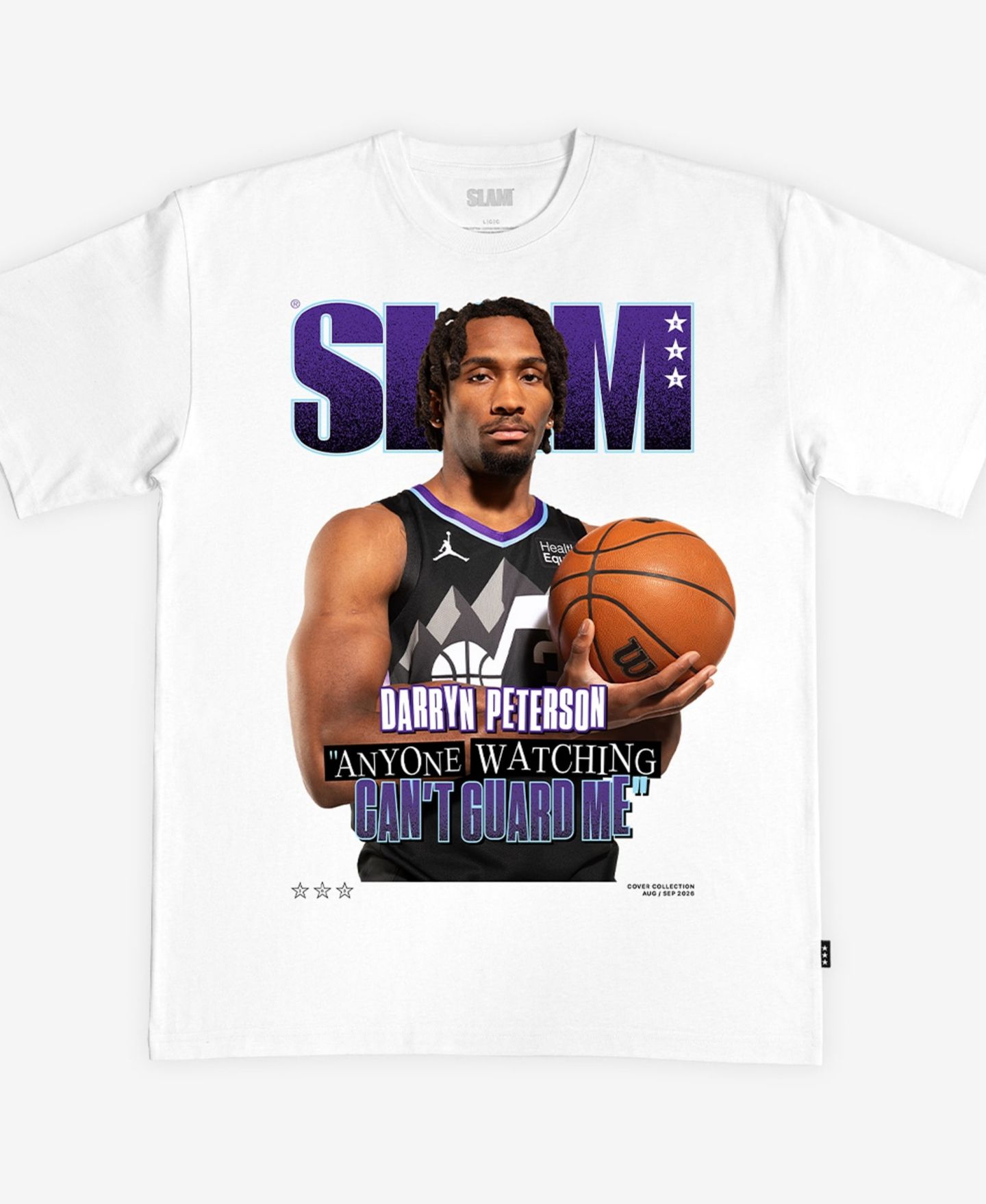 Мужская футболка Slam Darryn Peterson White Utah Jazz Cover — фото 1