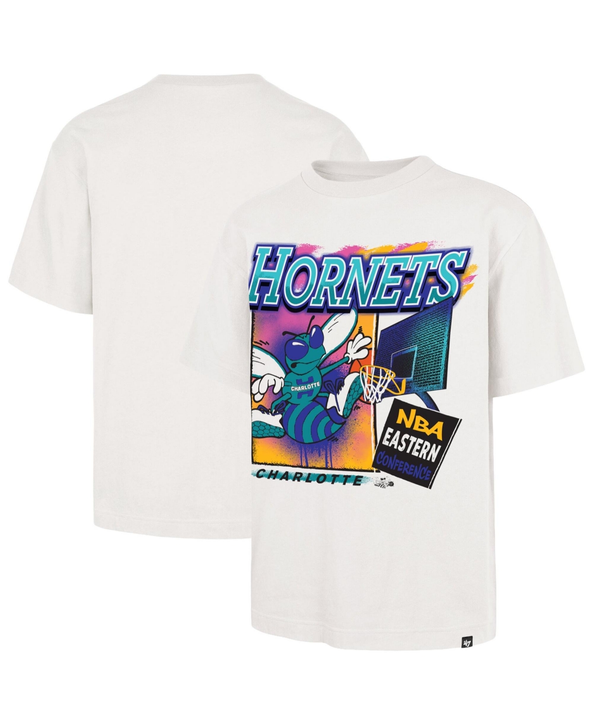 '47 Brand Men's Cream Charlotte Hornets City Paint Reed Foundation T-Shirt - Cream