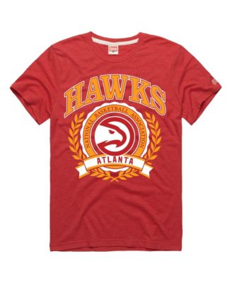 Men's and Women's Red Atlanta Hawks Crest Tri-Blend T-Shirt