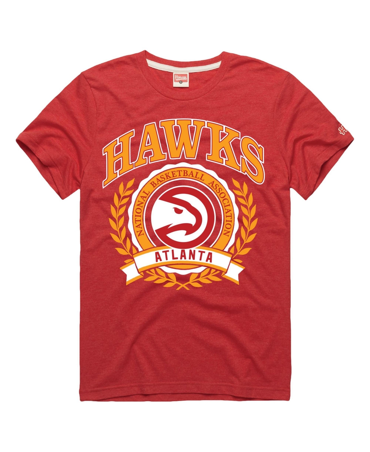 Homage Men's and Women's Red Atlanta Hawks Crest Tri-Blend T-Shirt - Red