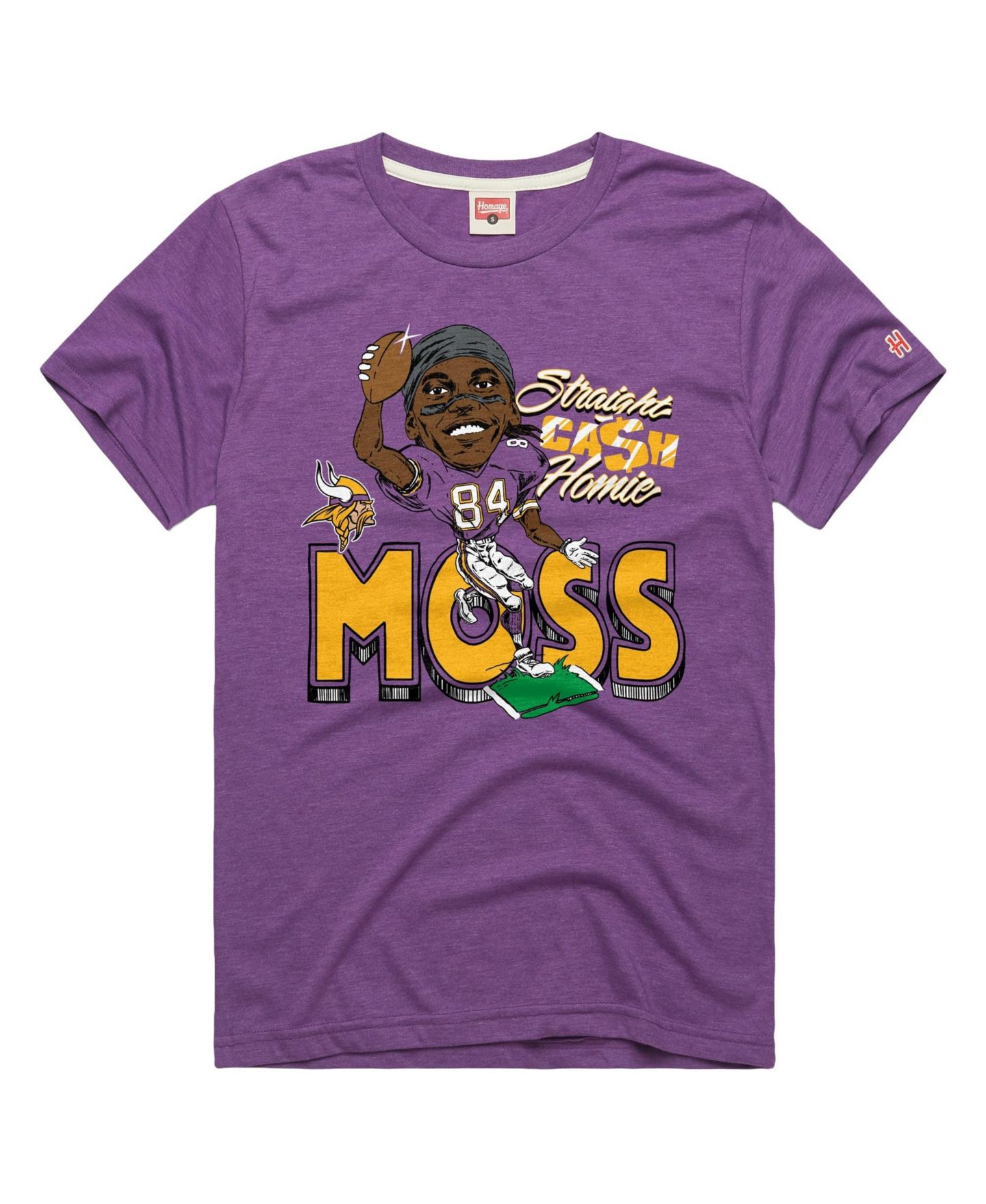 Футболка Homage Randy Moss Purple Minnesota Vikings Caricature Player Graphic Tri-Blend — фото 2