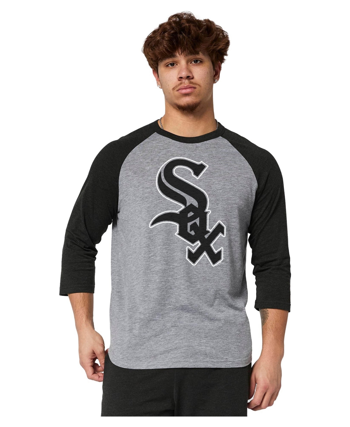 Homage Men's Gray Chicago White Sox Raglan Tri-Blend 3/4-Sleeve T-Shirt - Gray, Charcoal