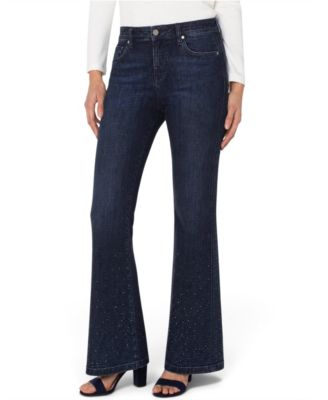 Petite Hannah Embellished Mid-Rise Flare Jeans