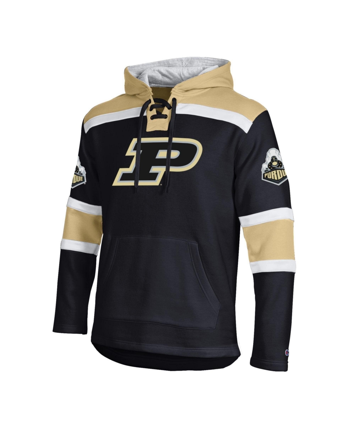 Champion Men's Black Purdue Boilermakers Lacer Fleece Hoodie - Black