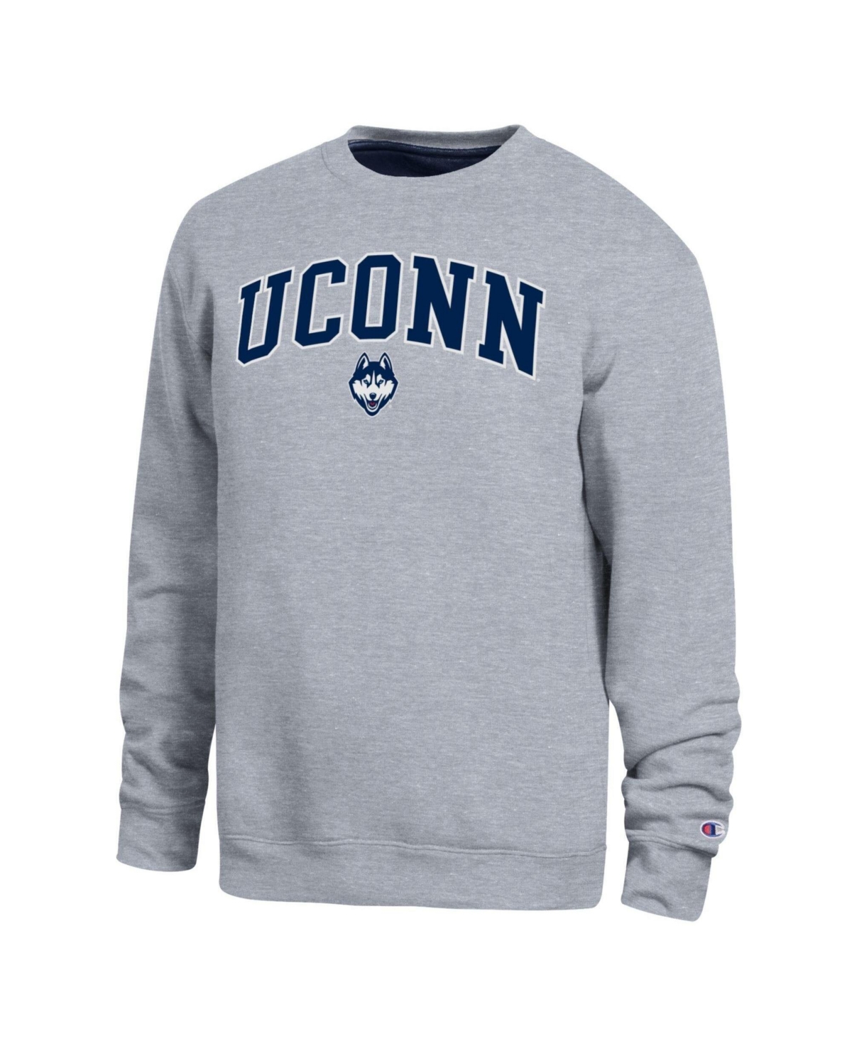 Champion Men's Heather Gray UConn Huskies Arch Sweatshirt - Heather Gray