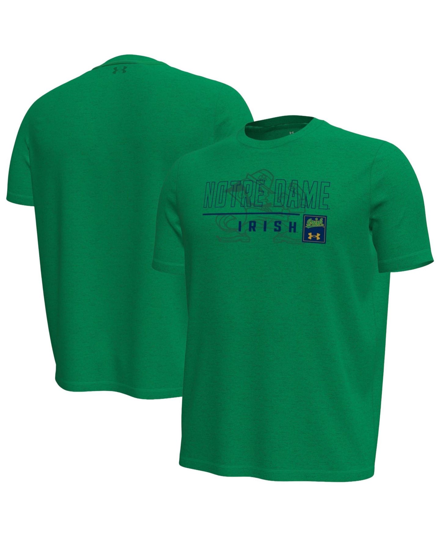 Мужская футболка Under Armour Green Notre Dame Fighting Irish Gameday Motion Heavyweight — фото 1