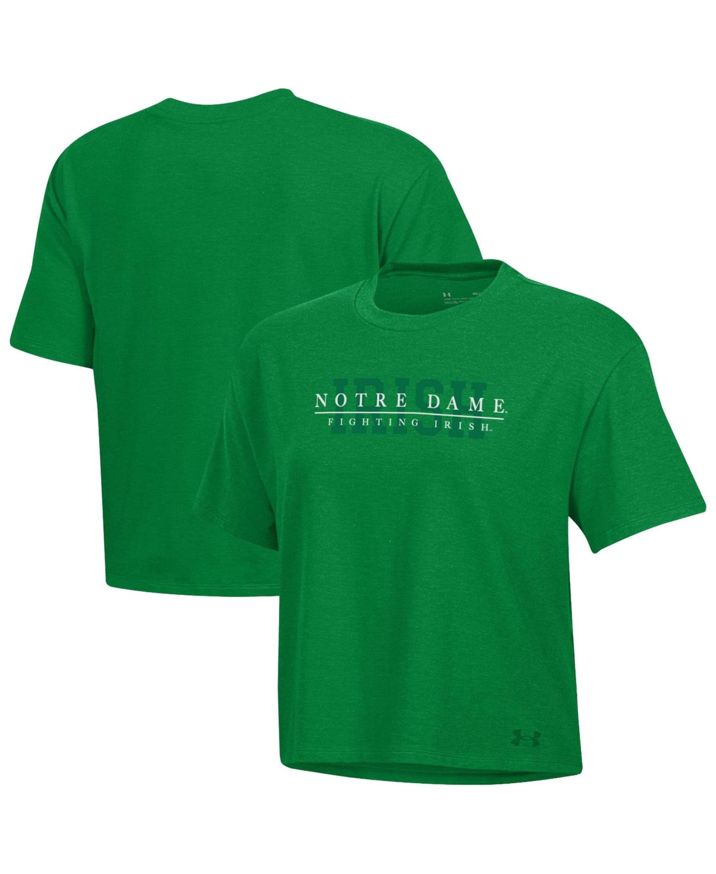 Женская футболка Under Armour Green Notre Dame Fighting Irish Boxy Icon — фото 1