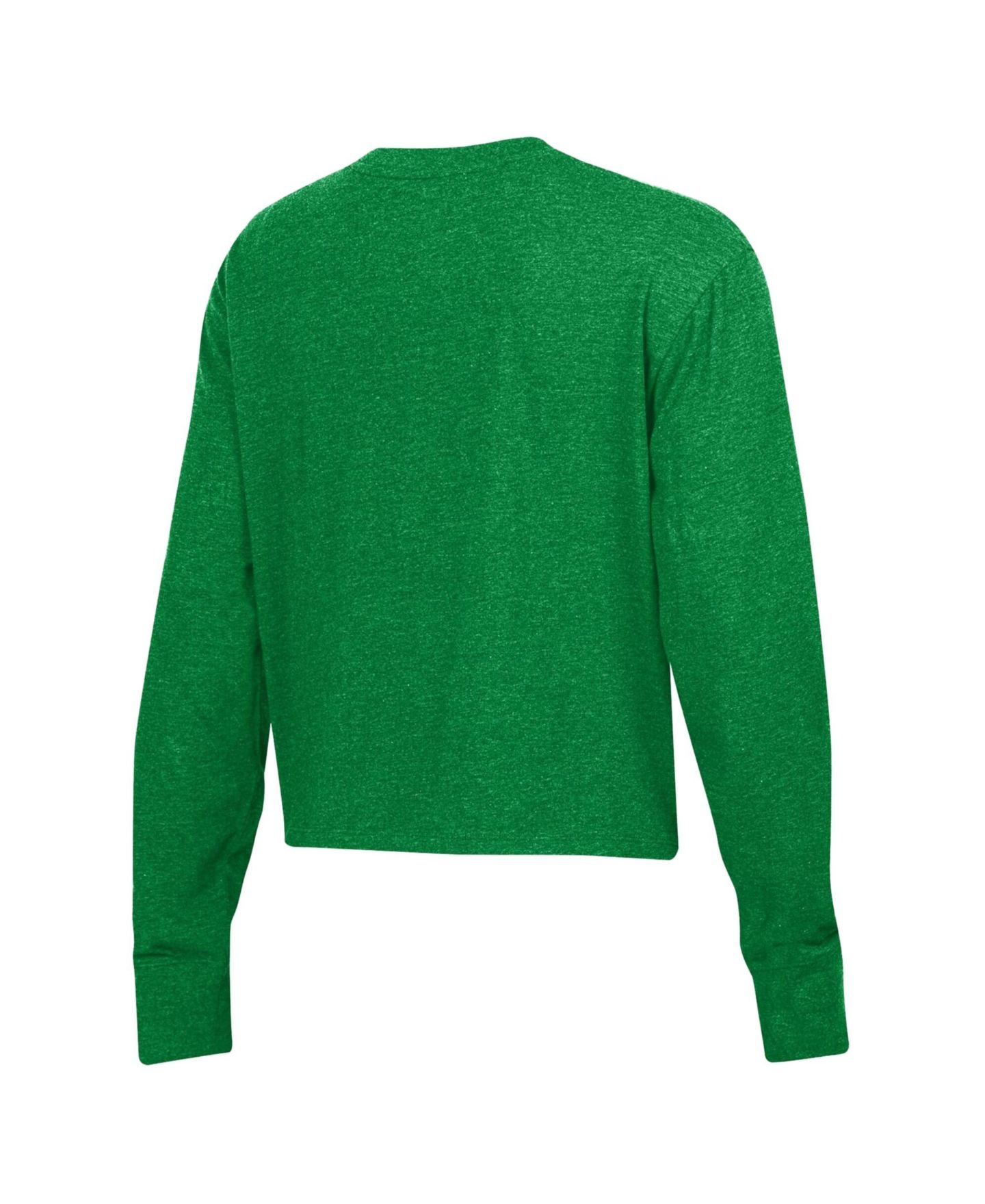 Женский топ Under Armour Green Notre Dame Fighting Irish Icon Sleeve Two-Hit Long-Sleeve Crop — фото 3