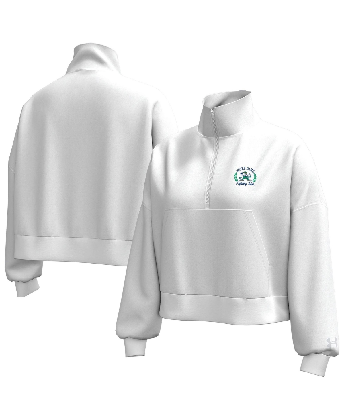 Under Armour Women's White Notre Dame Fighting Irish Icon Fleece Half-Zip Jacket - White