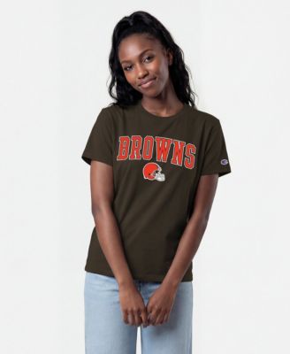 Women's Brown Cleveland Browns Arched Over Logo T-Shirt