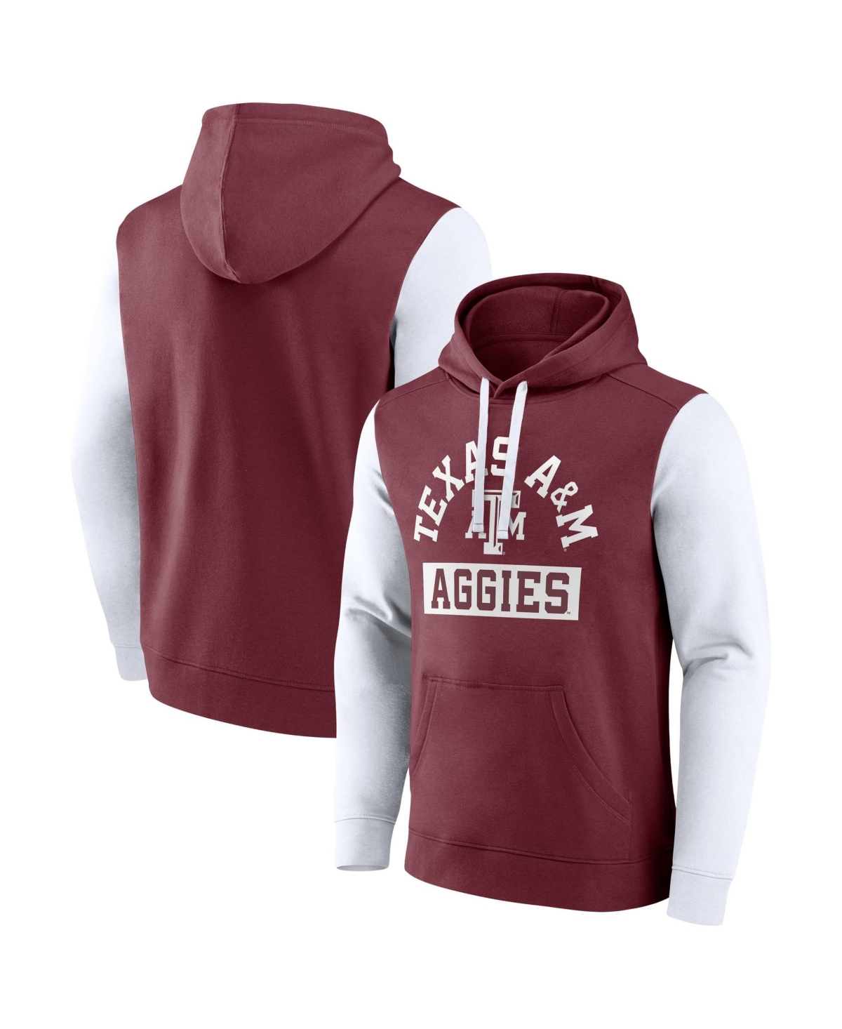 Fanatics Men's Maroon Texas A M Aggies Extra Point Color-Block Pullover Hoodie - Maroon