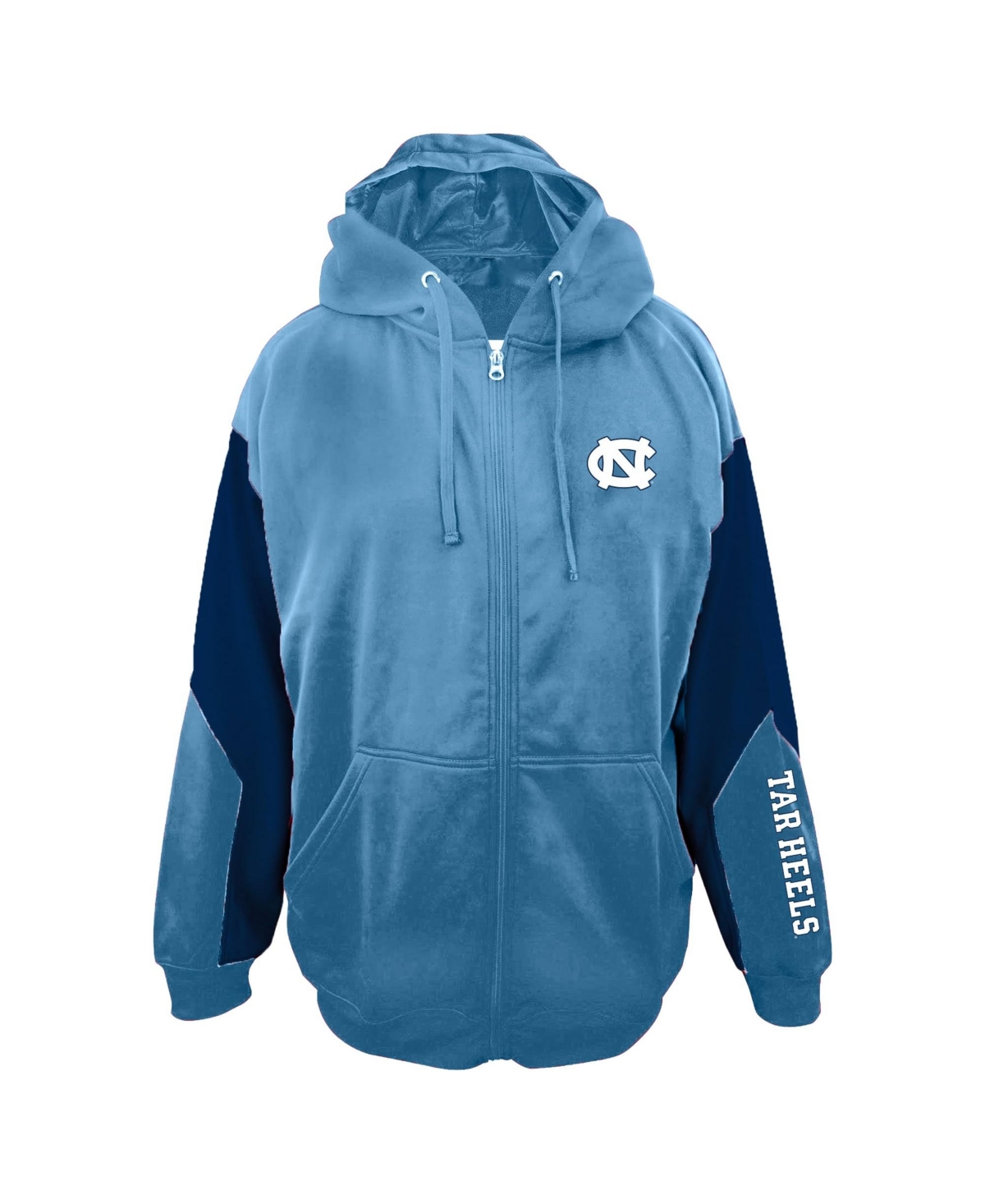 Fanatics Men's Light Blue North Carolina Tar Heels Big Tall Sleeve Block Full-Zip Hoodie - Light Blue, Navy