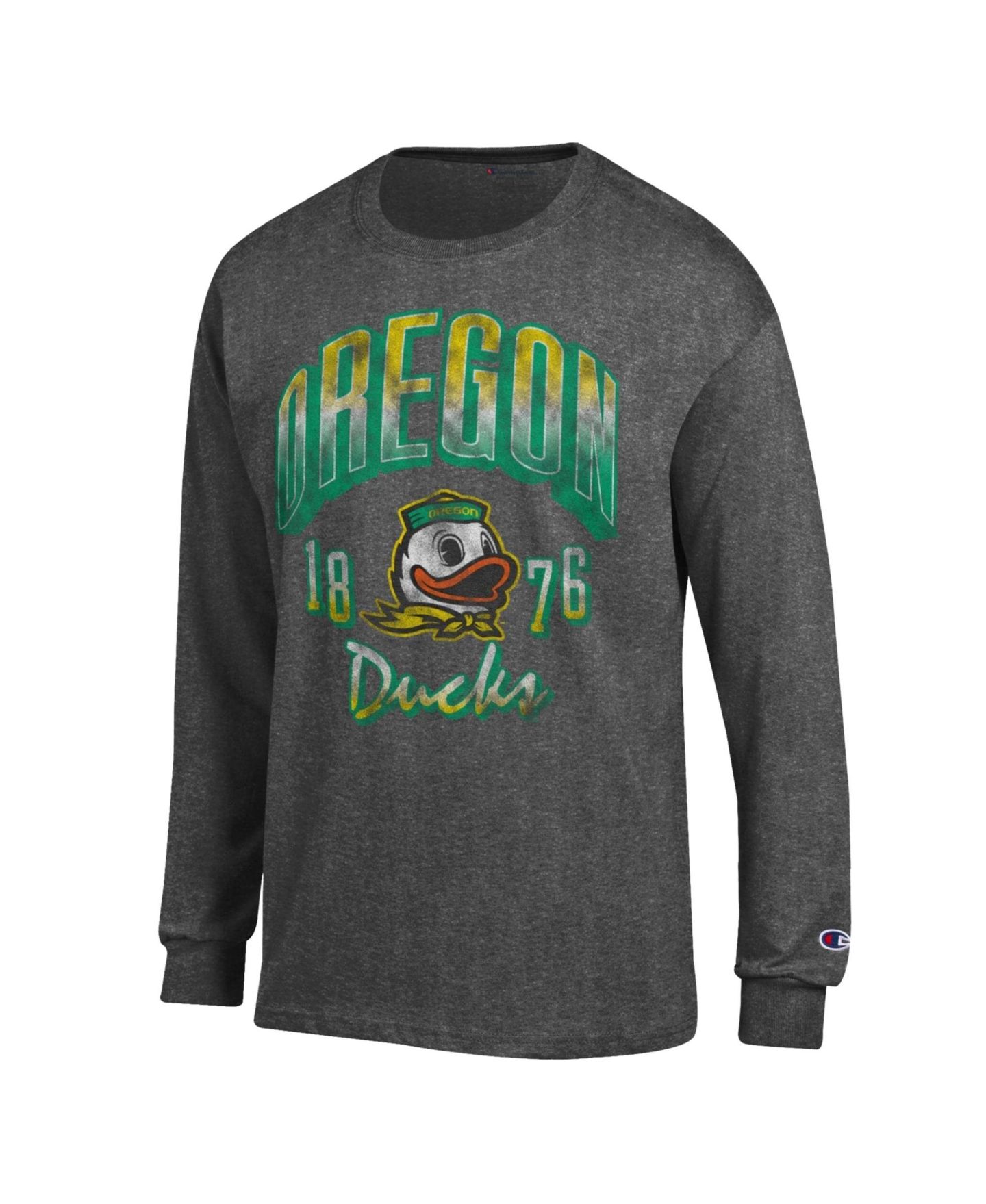 Мужская футболка Champion Heather Charcoal Oregon Ducks Bold Long-Sleeve — фото 2