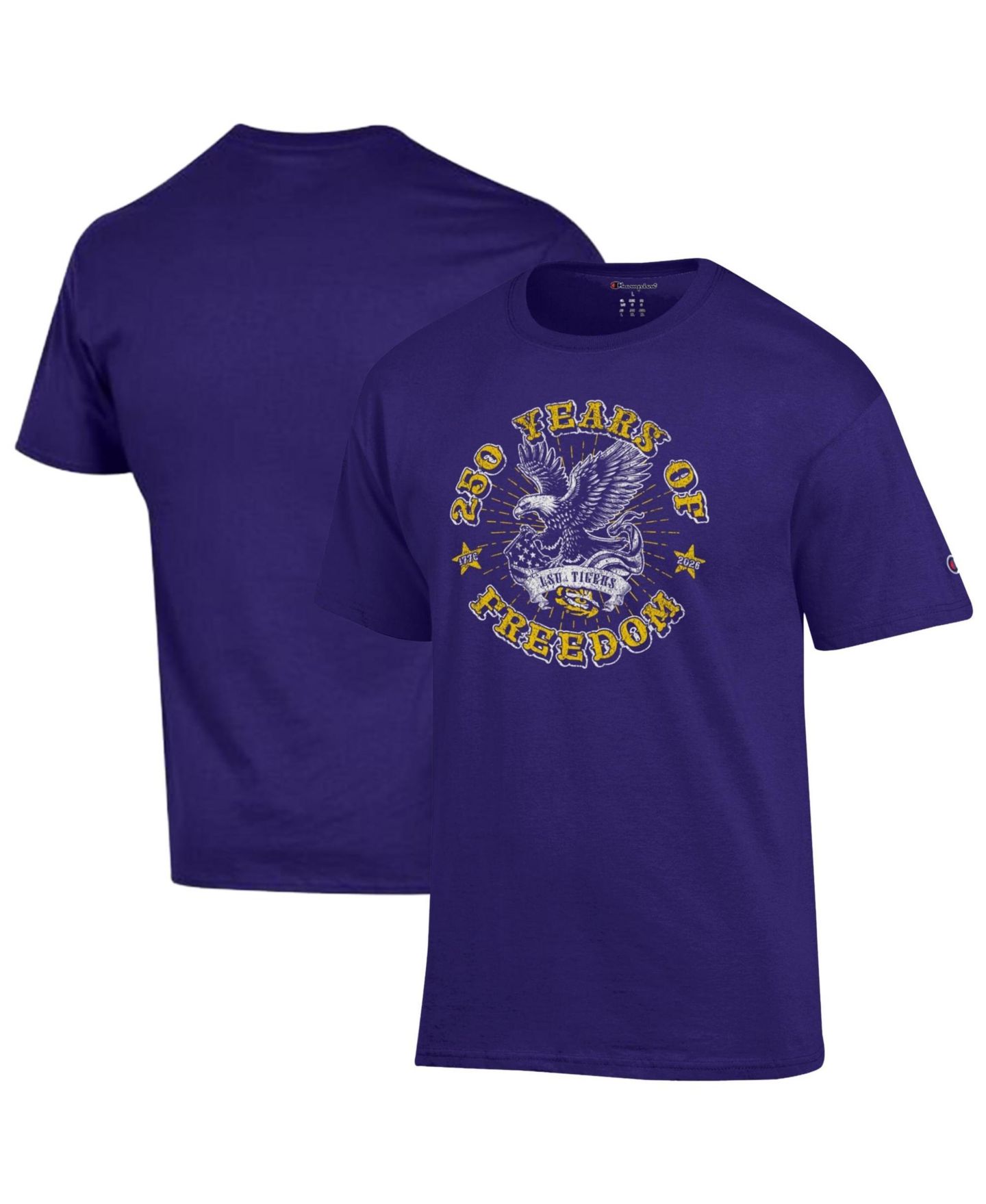 Мужская футболка Champion Purple LSU Tigers Americana 250 Years of Freedom Tonal — фото 1