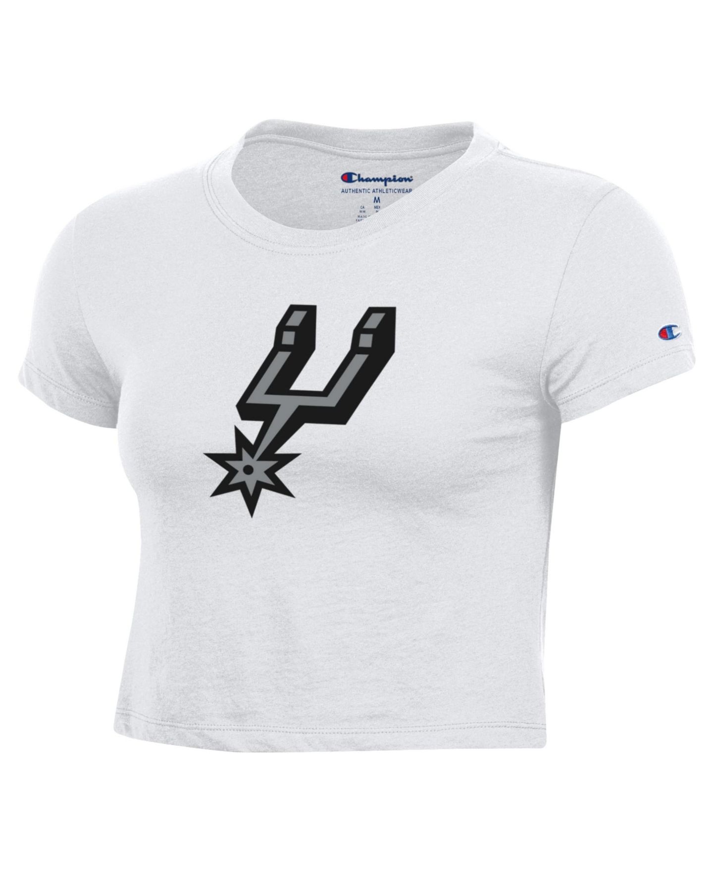Женская футболка Champion White San Antonio Spurs Primary Logo Baby Cropped — фото 2