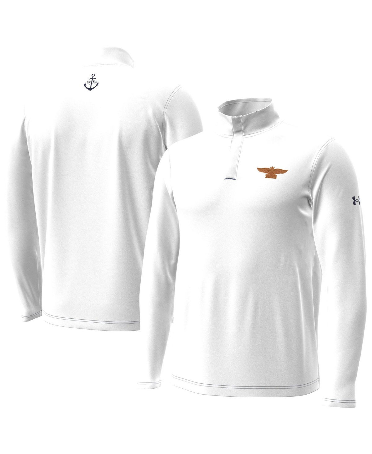 Under Armour Men's Navy Midshipmen National Championship 100th Anniversary Playoff Quarter-Zip Pullover - White