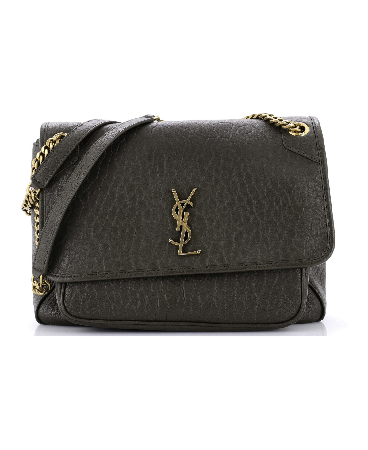 Pre-Owned Saint Laurent Large Niki Chain Flap Bag Leather - Green