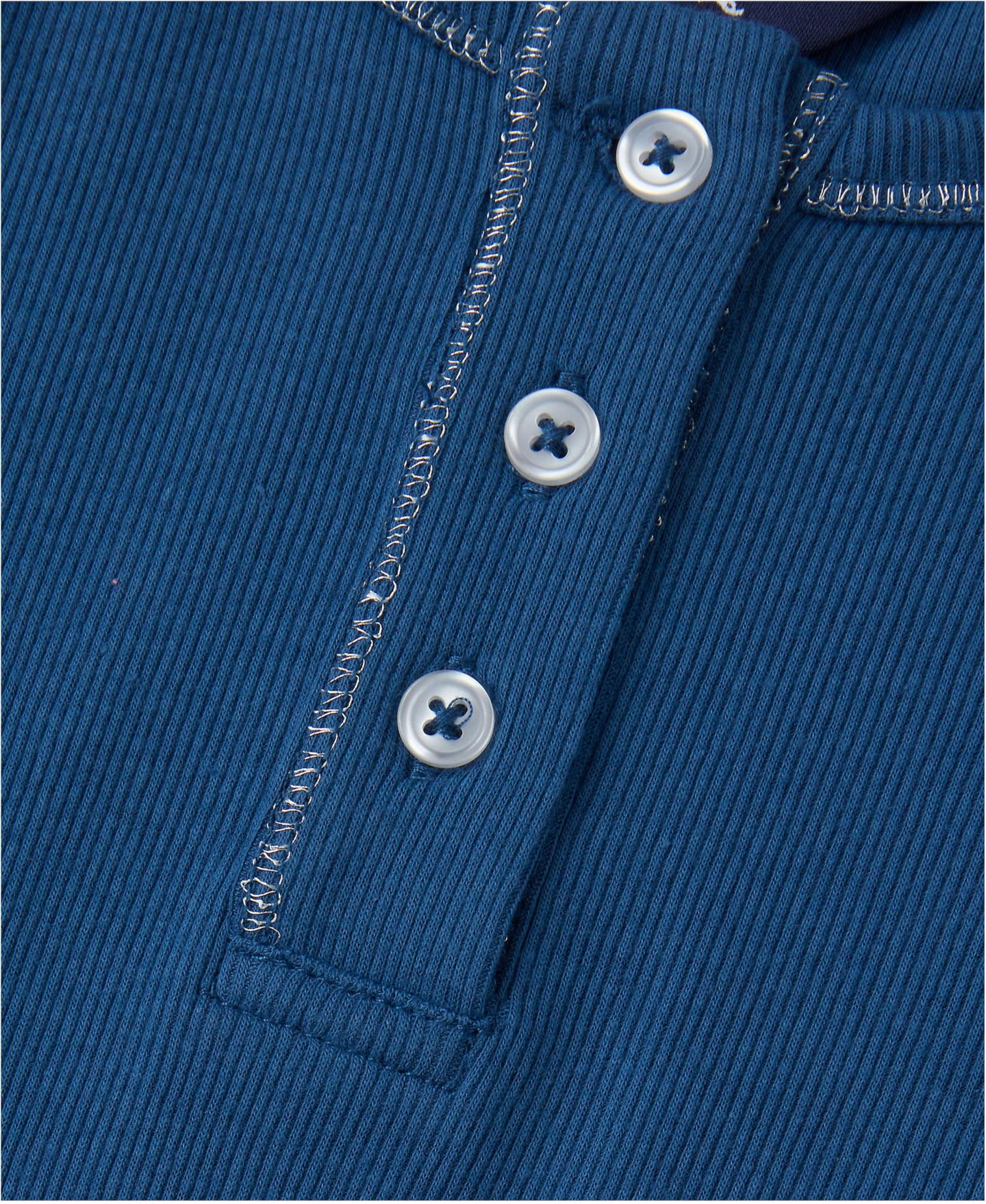 Рубашка Lands' End Ribbed Long-Sleeve Henley для девочек, цвет: Тёмный синий — фото 3