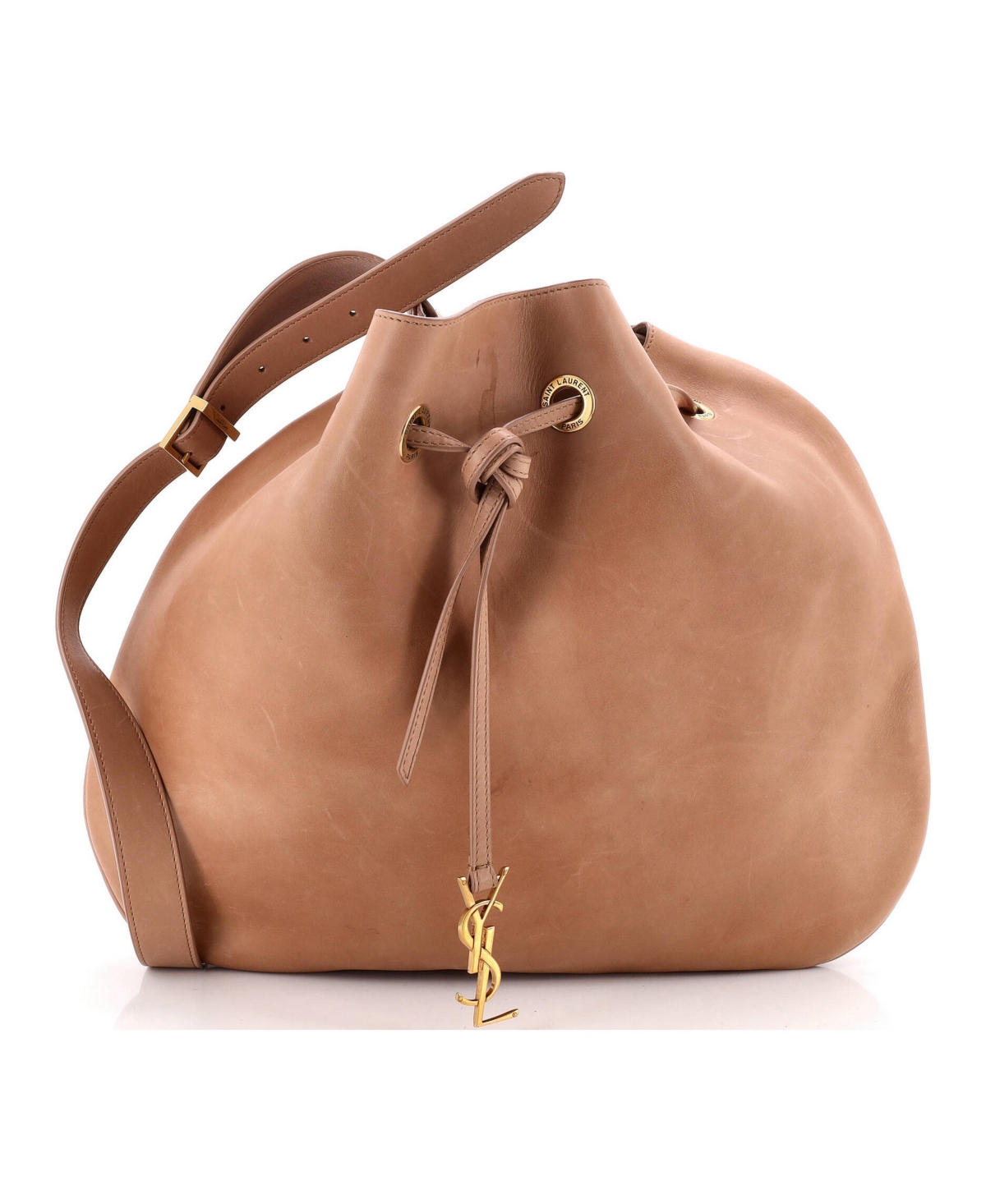 Pre-Owned Saint Laurent Medium Paris Vii Hobo Leather - Natural
