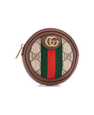 Ophidia Round Coin Purse with Strap GG Coated Canvas