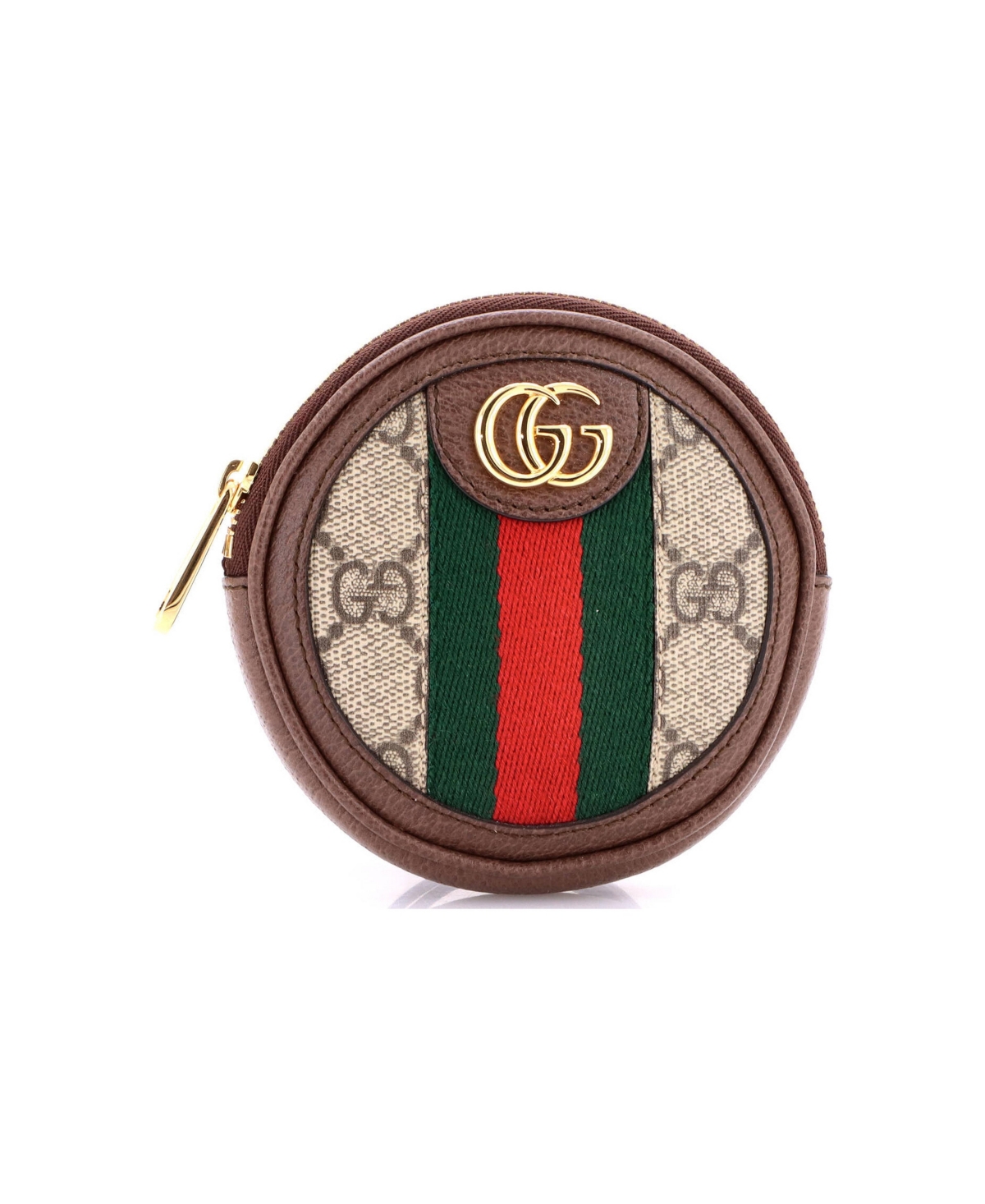 Pre-Owned Gucci Ophidia Round Coin Purse with Strap Gg Coated Canvas - Brown
